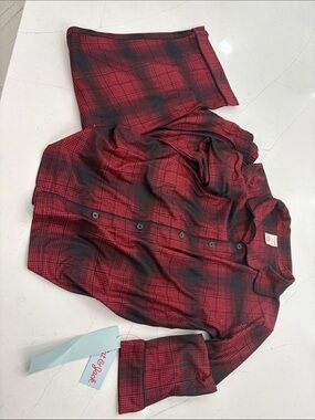 Cat & Jack Red and Black Plaid Kids Pajama Set